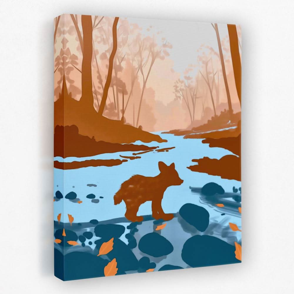 Bear Cub Exploring - Animals Canvas Wall Art