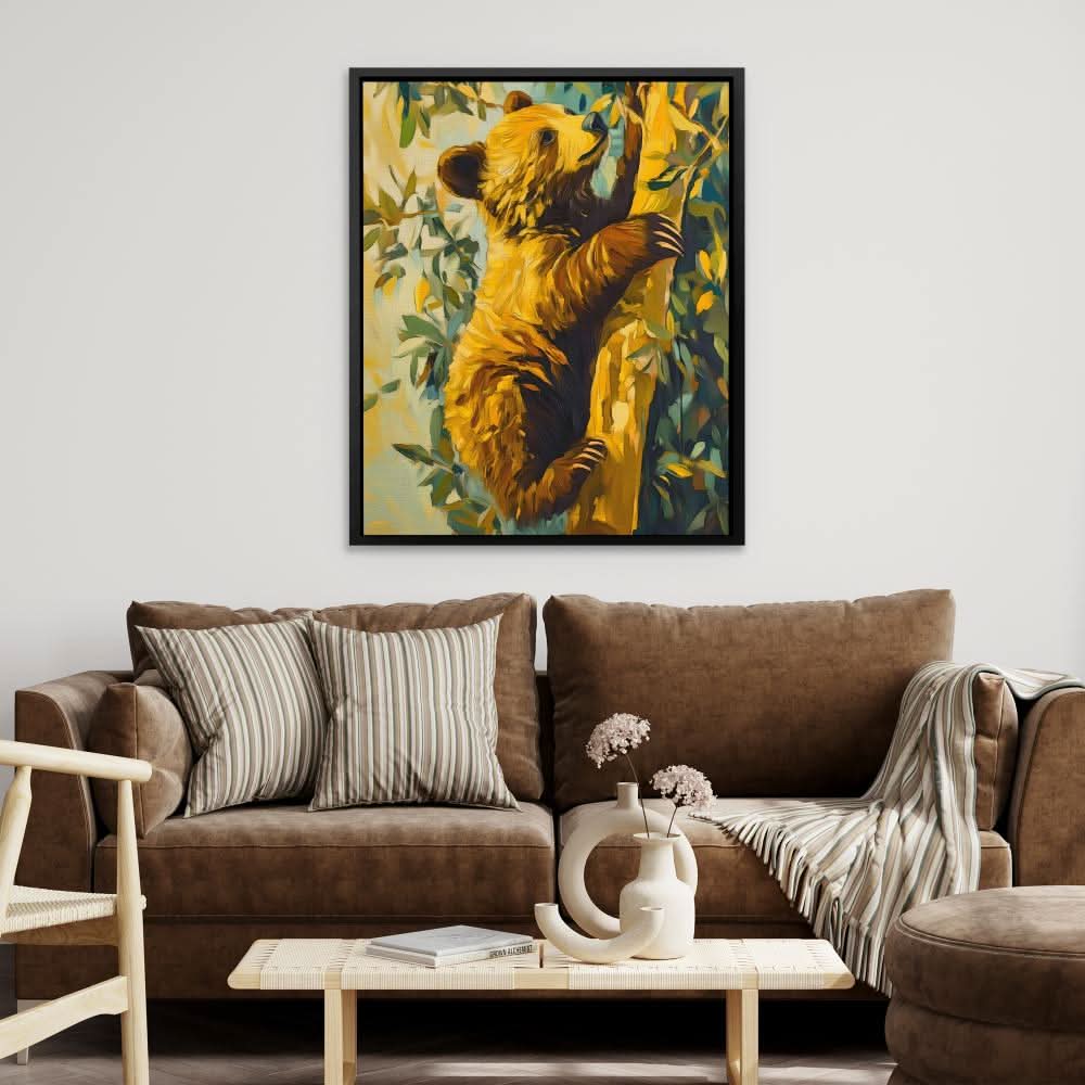 Bear Cub’s Brave Climb - Animals Art for Nursery
