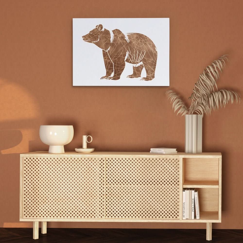 Bear Doodle - Bear Wall Art in Black Frame