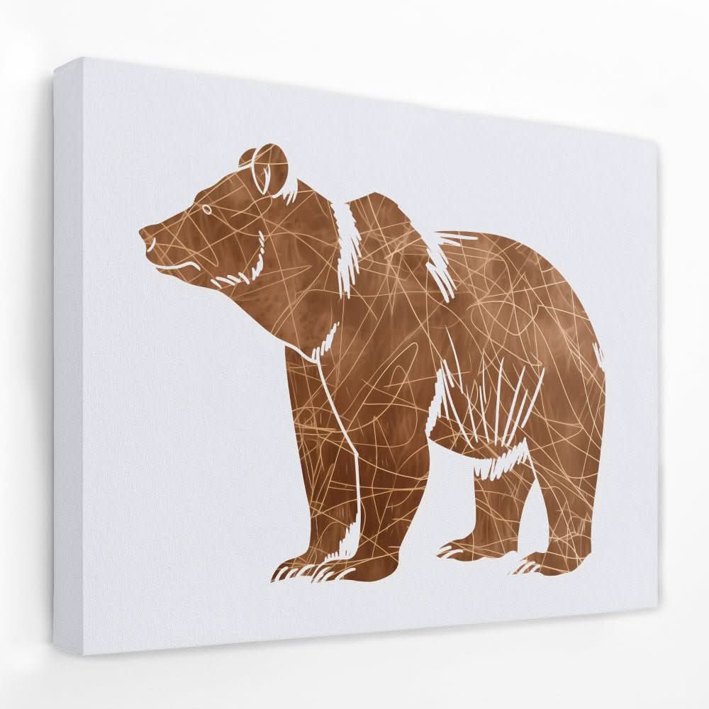 Bear Doodle - Animals Canvas Wall Art