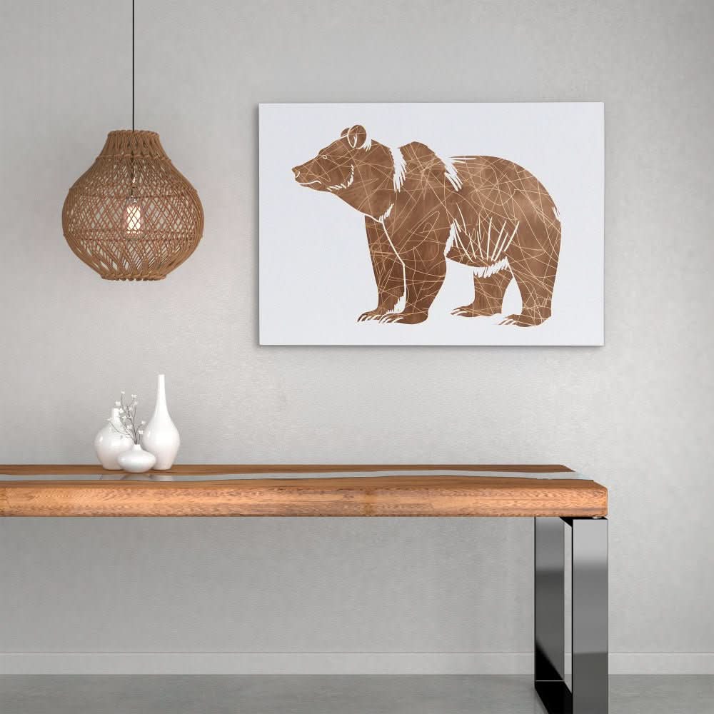 Bear Doodle - Large Abstract Canvas Print