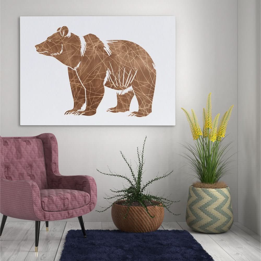Bear Doodle - Earth Tones Bear Canvas Print