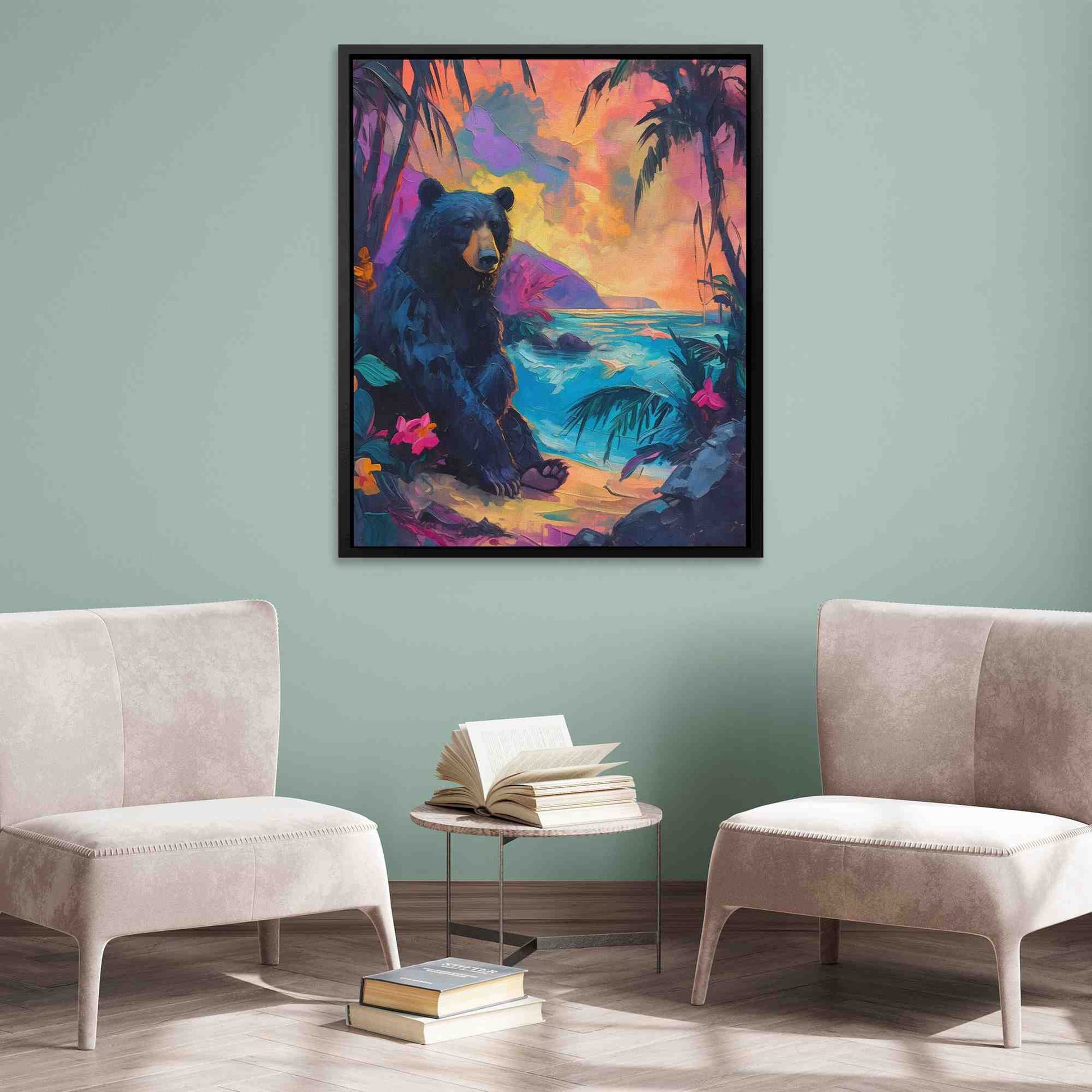 Bear in Paradise - Large Surrealism Canvas Print