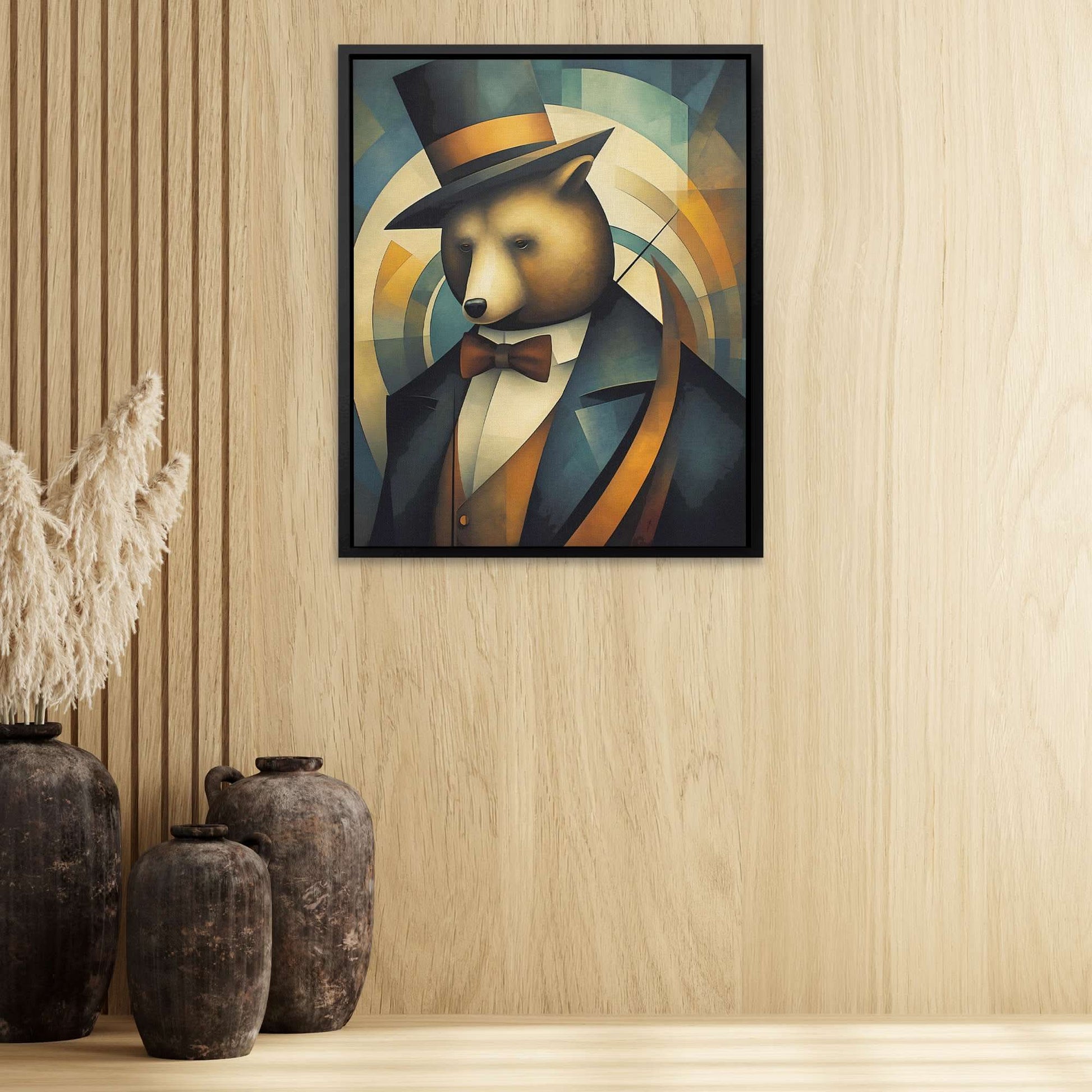 Bear Marketing - Blue Finance Canvas Print