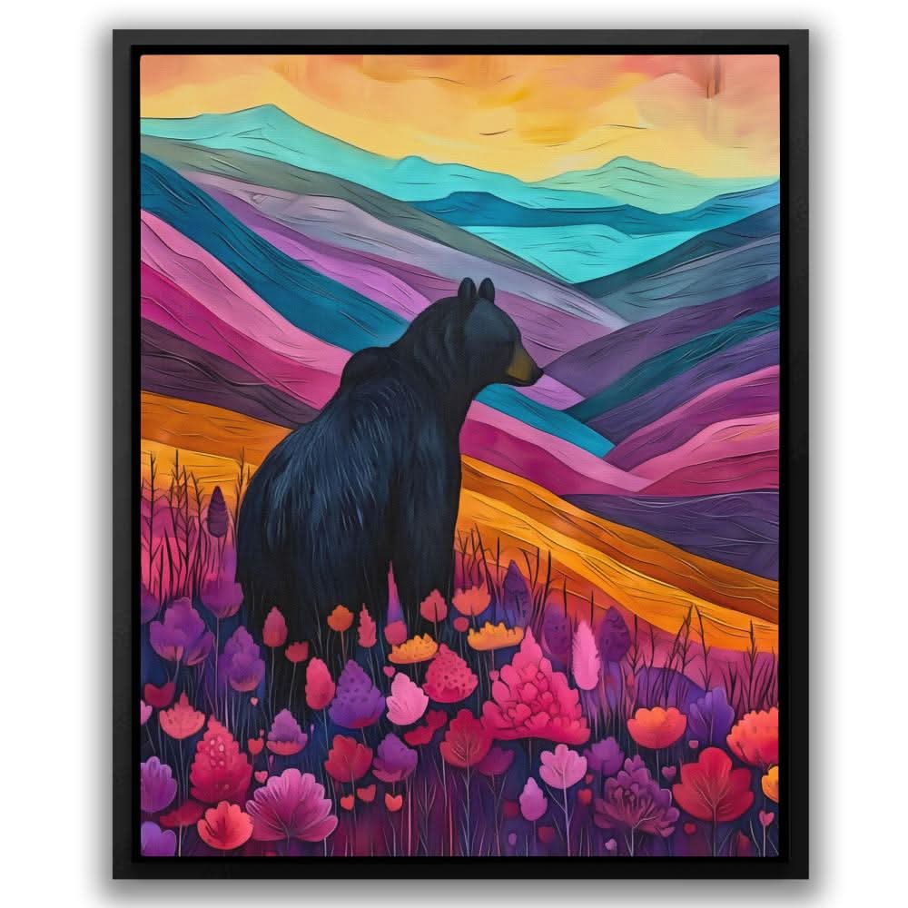 Bear Mountains - Abstract Wall Art in Black Frame