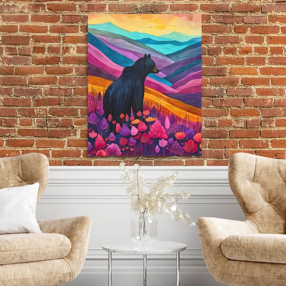 Bear Mountains - Colorful Bear Canvas Print