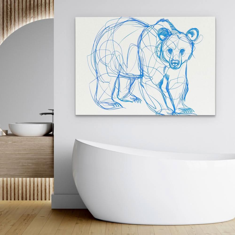 Bear Scribbles - Wall Art in Black Frame