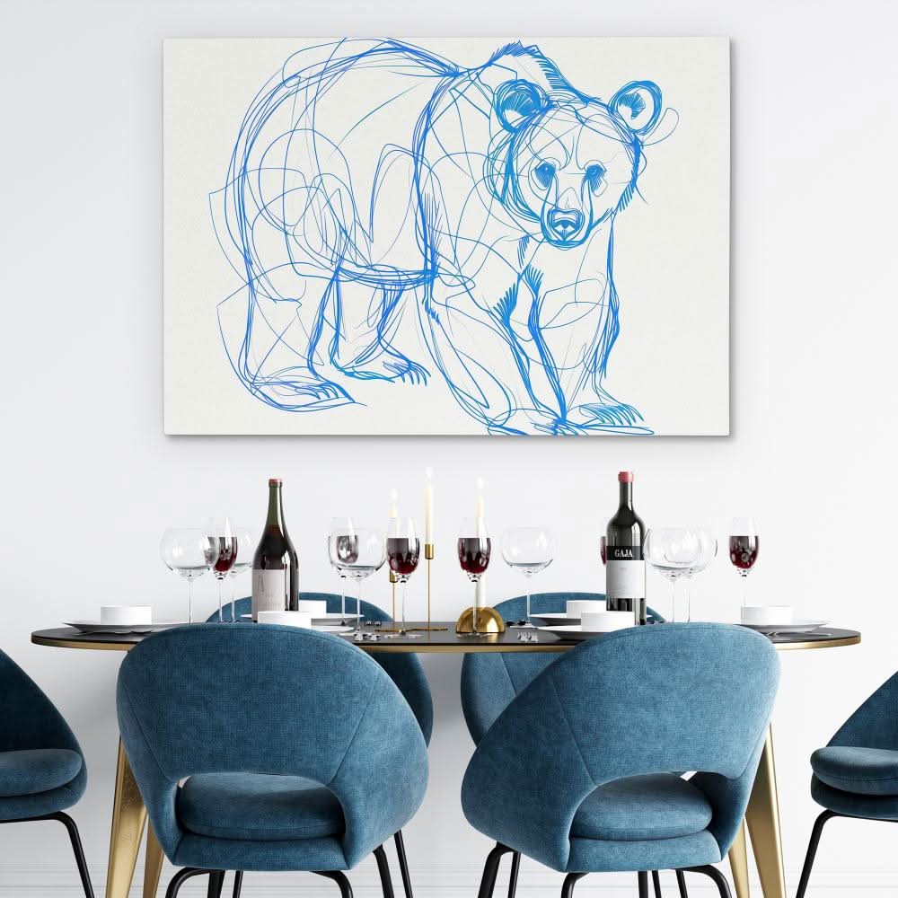 Bear Scribbles - Animals Art for Living Room