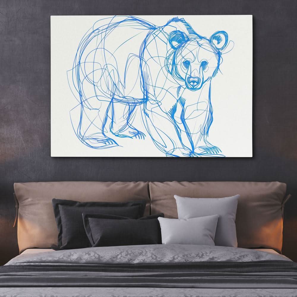 Bear Scribbles - Large Canvas Print