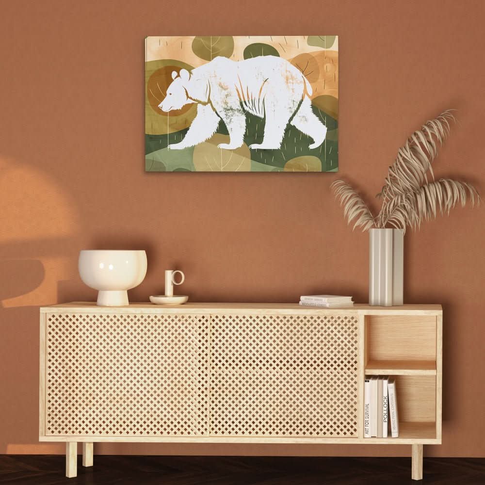 Bear Spirit - Abstract Earth Tones Canvas Wall Art