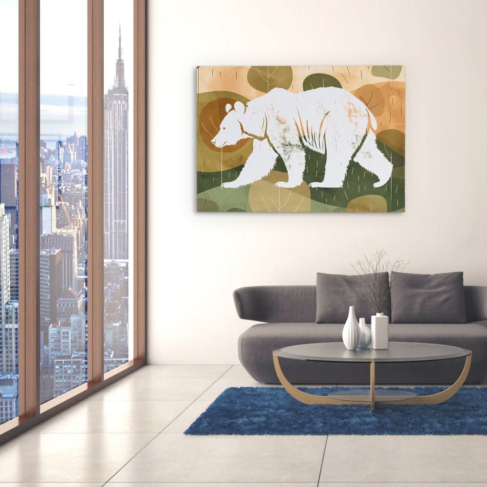 Bear Spirit - Abstract Wall Art in Black Frame