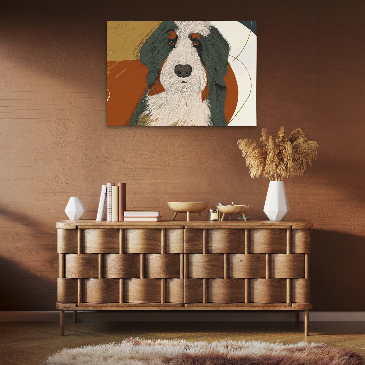 Bearded Collie Warmth - Luxury Wall Art