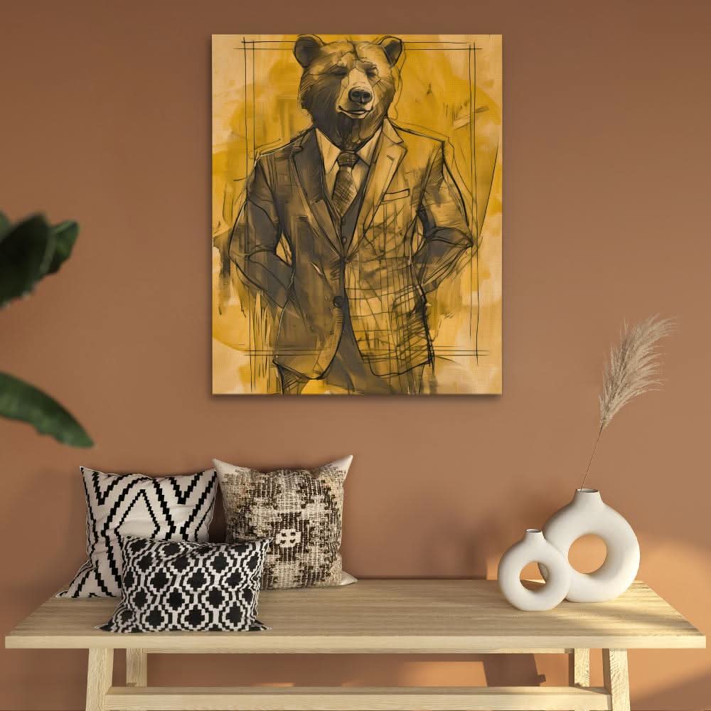 Bearish Broker - Black Wall Art for Office