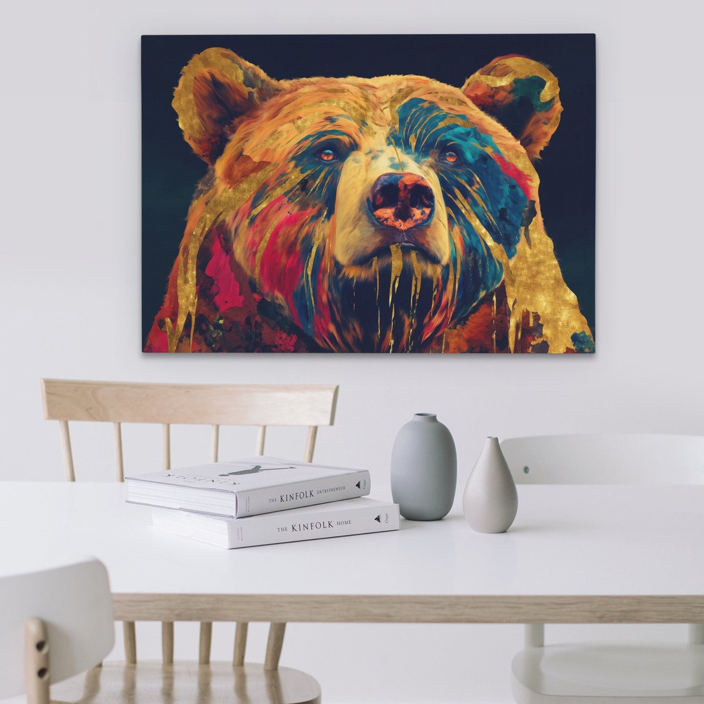 Bears Autumn Fire - Luxury Wall Art