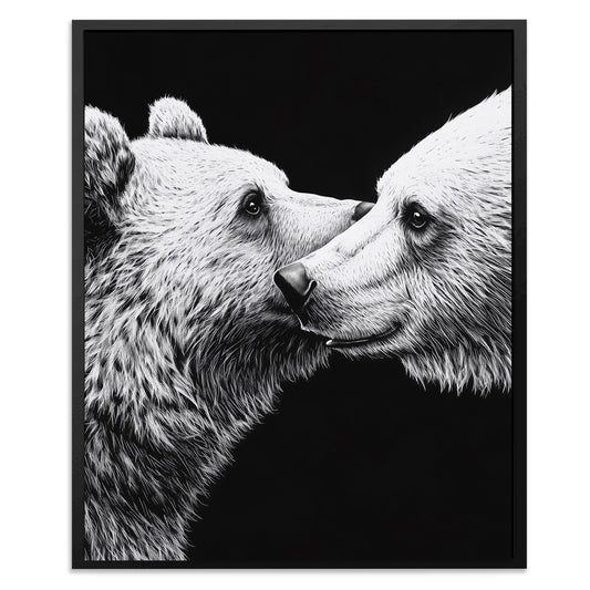 Bears Monochrome Embrace
