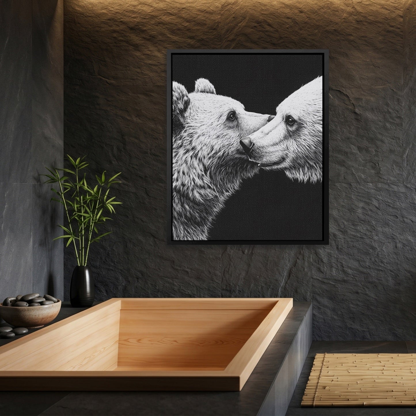 Bears Monochrome Embrace