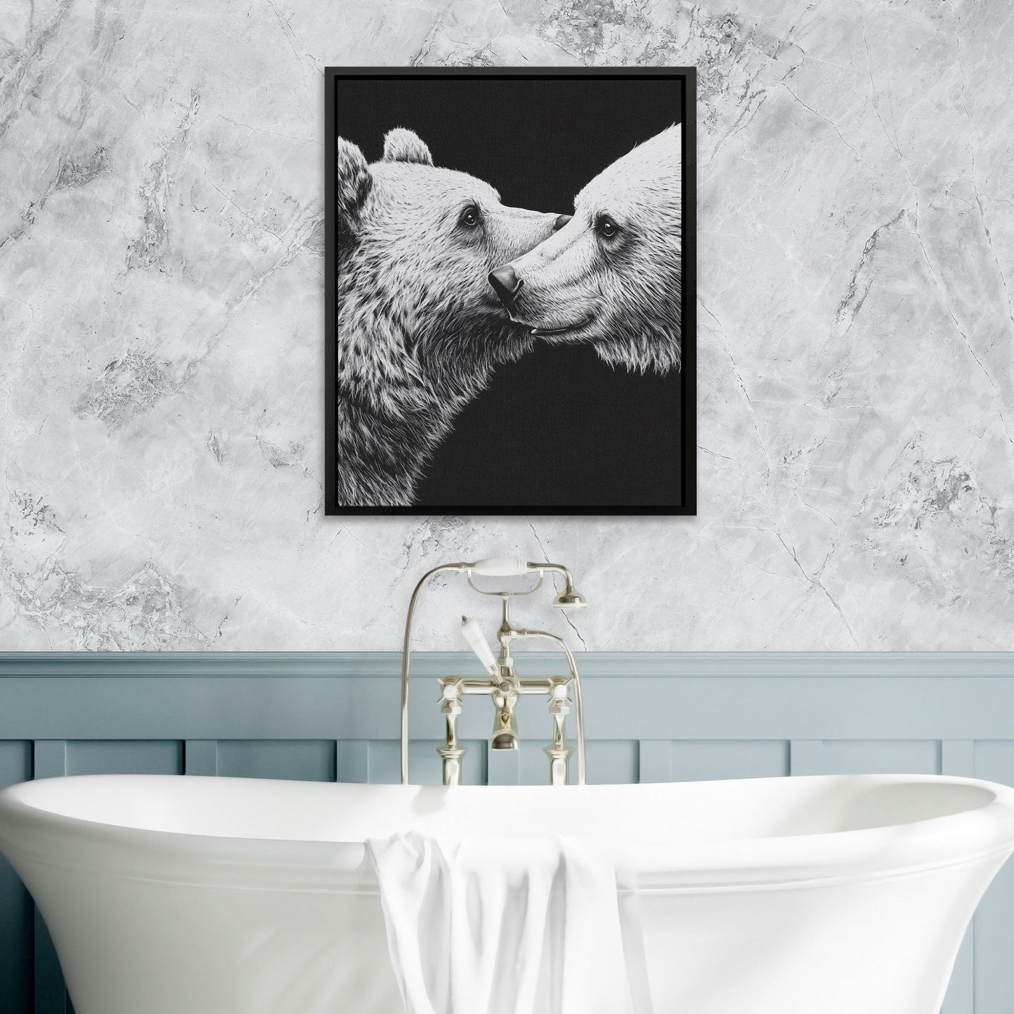 Bears Monochrome Embrace
