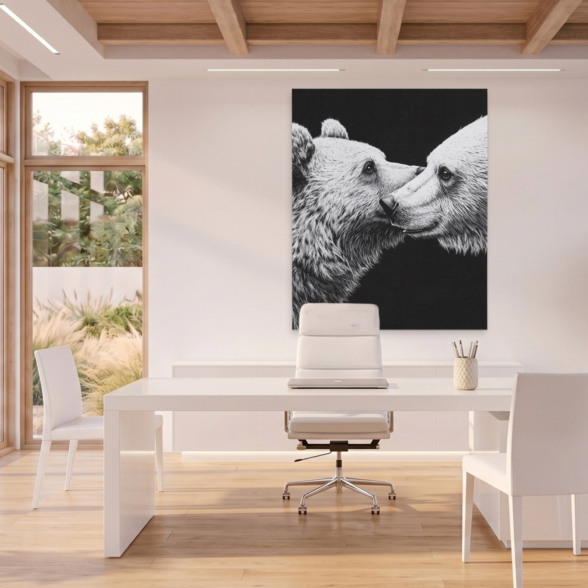 Bears Monochrome Embrace