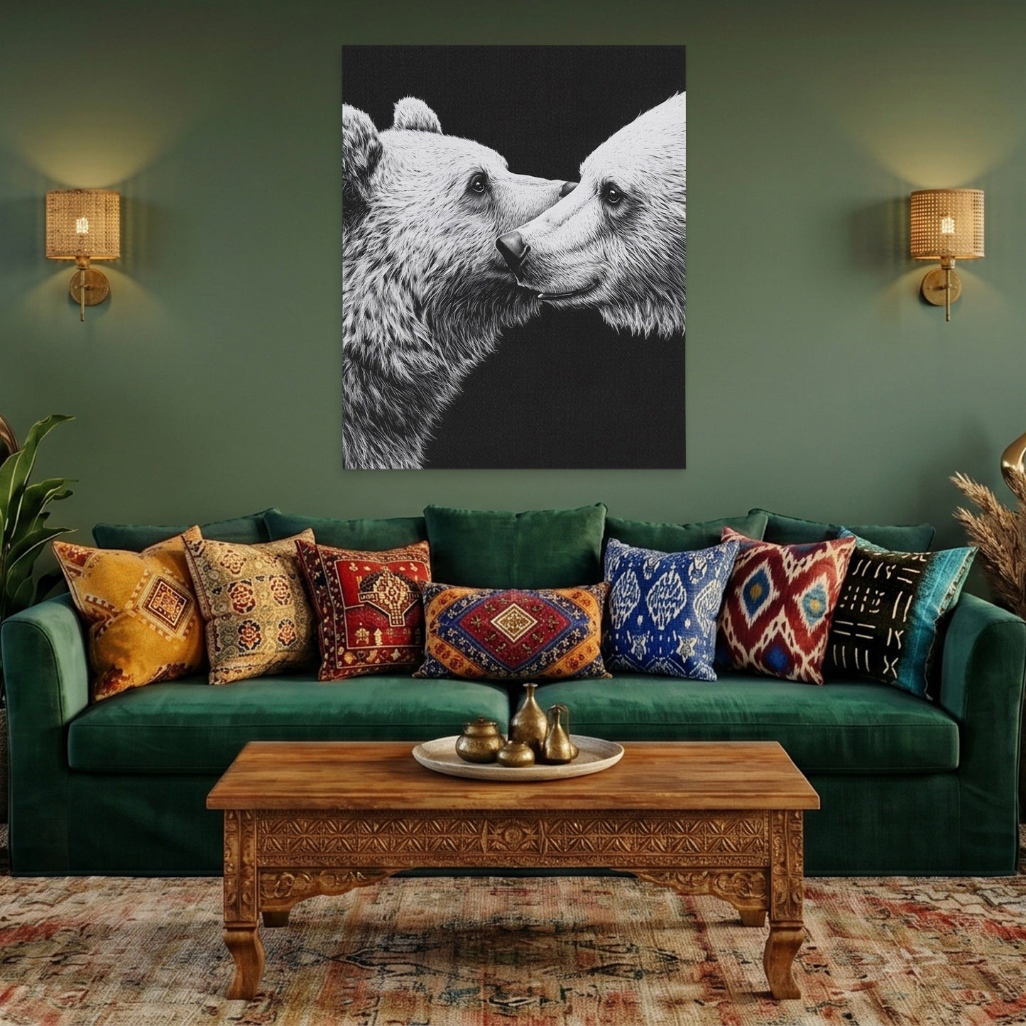Bears Monochrome Embrace