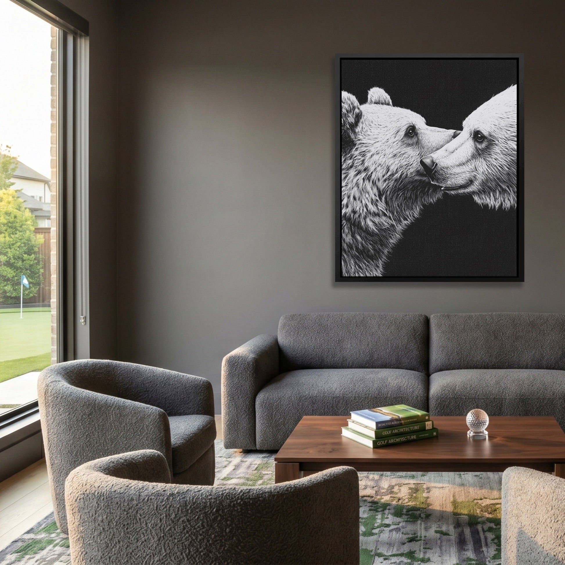 Bears Monochrome Embrace