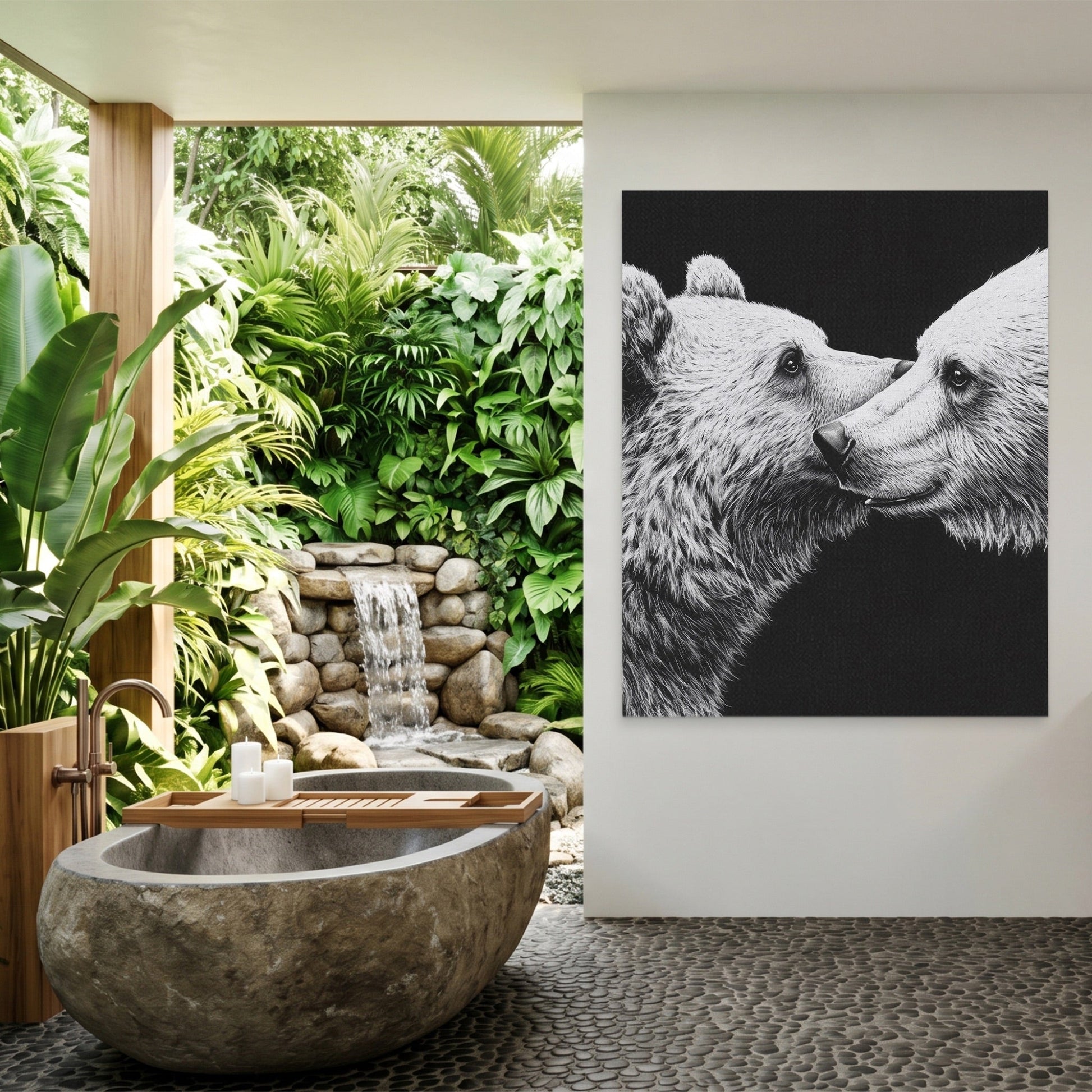 Bears Monochrome Embrace