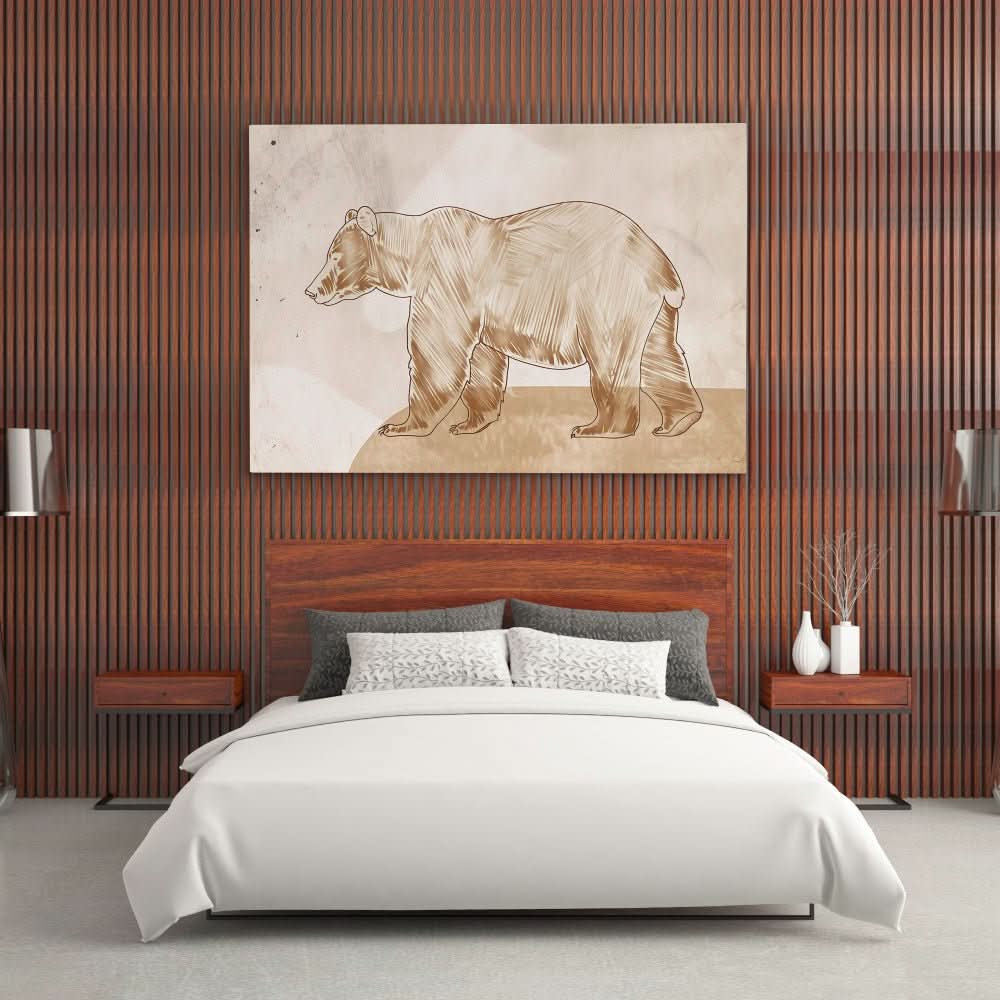 Bear’s Sanctuary - Brown Wall Art for Dining Room