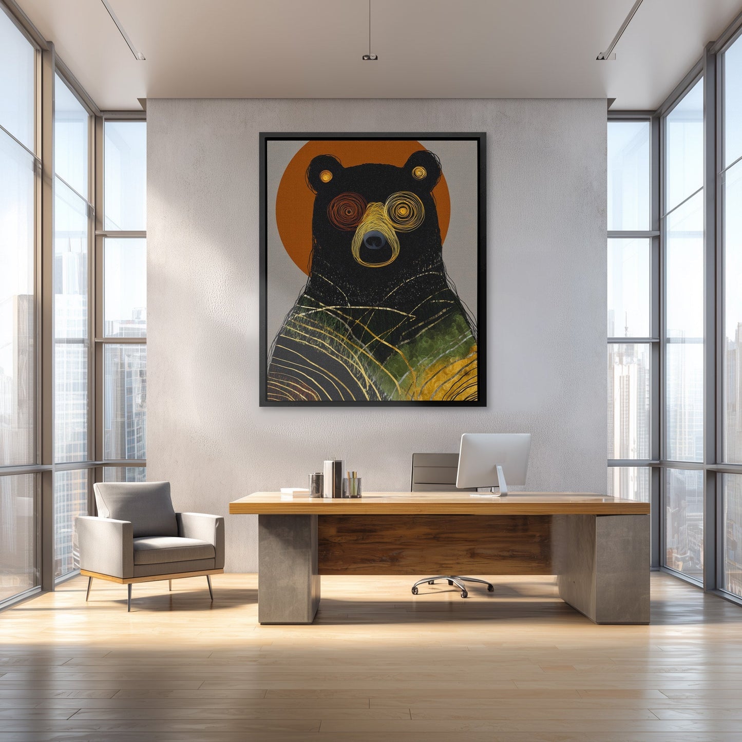 Bear's Spiral Trance - Luxury Wall Art