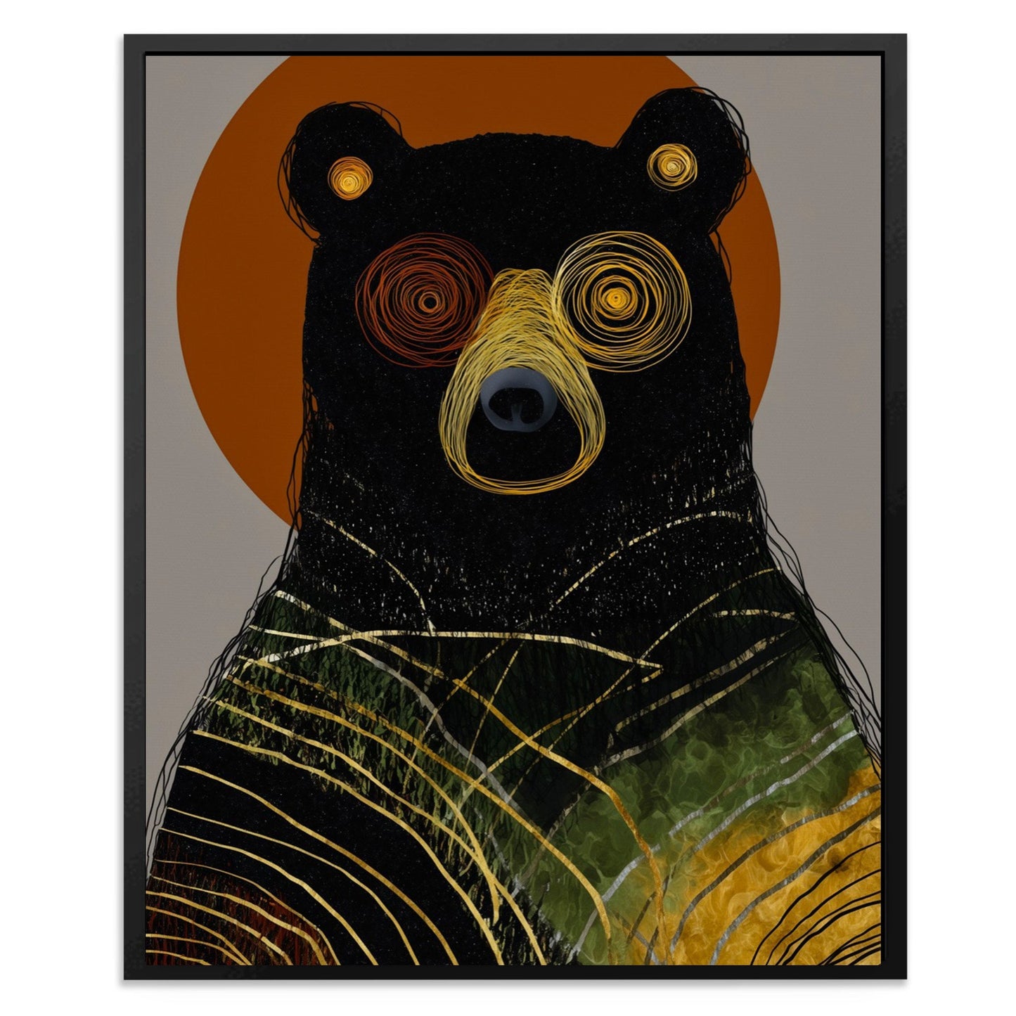 Bear's Spiral Trance - Luxury Wall Art