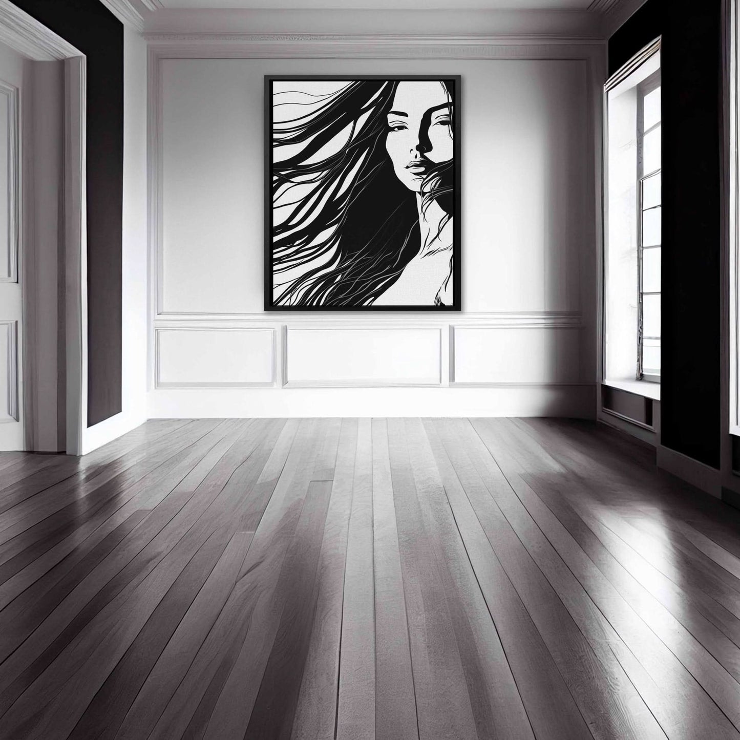 Beauties Gaze - Oversized Black and White Canvas Wall Art