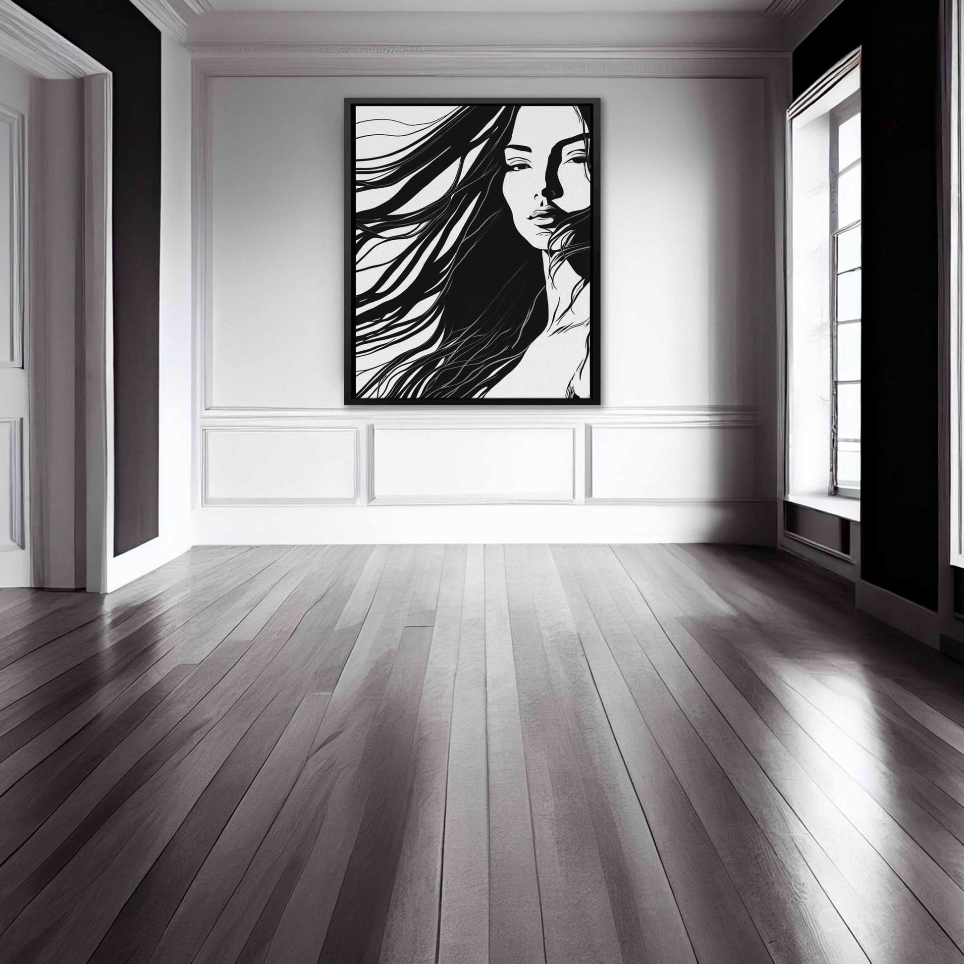Beauties Gaze - Oversized Black and White Canvas Wall Art