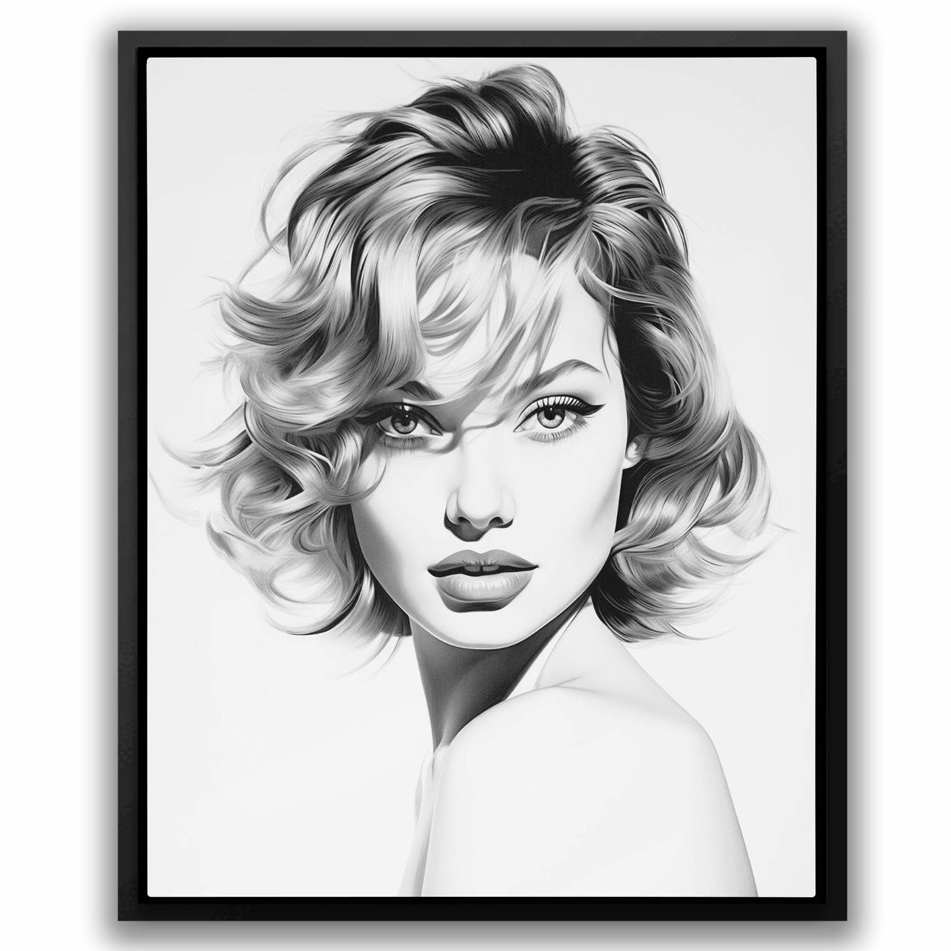 Beauties Portrait - Female Wall Art in Black Frame
