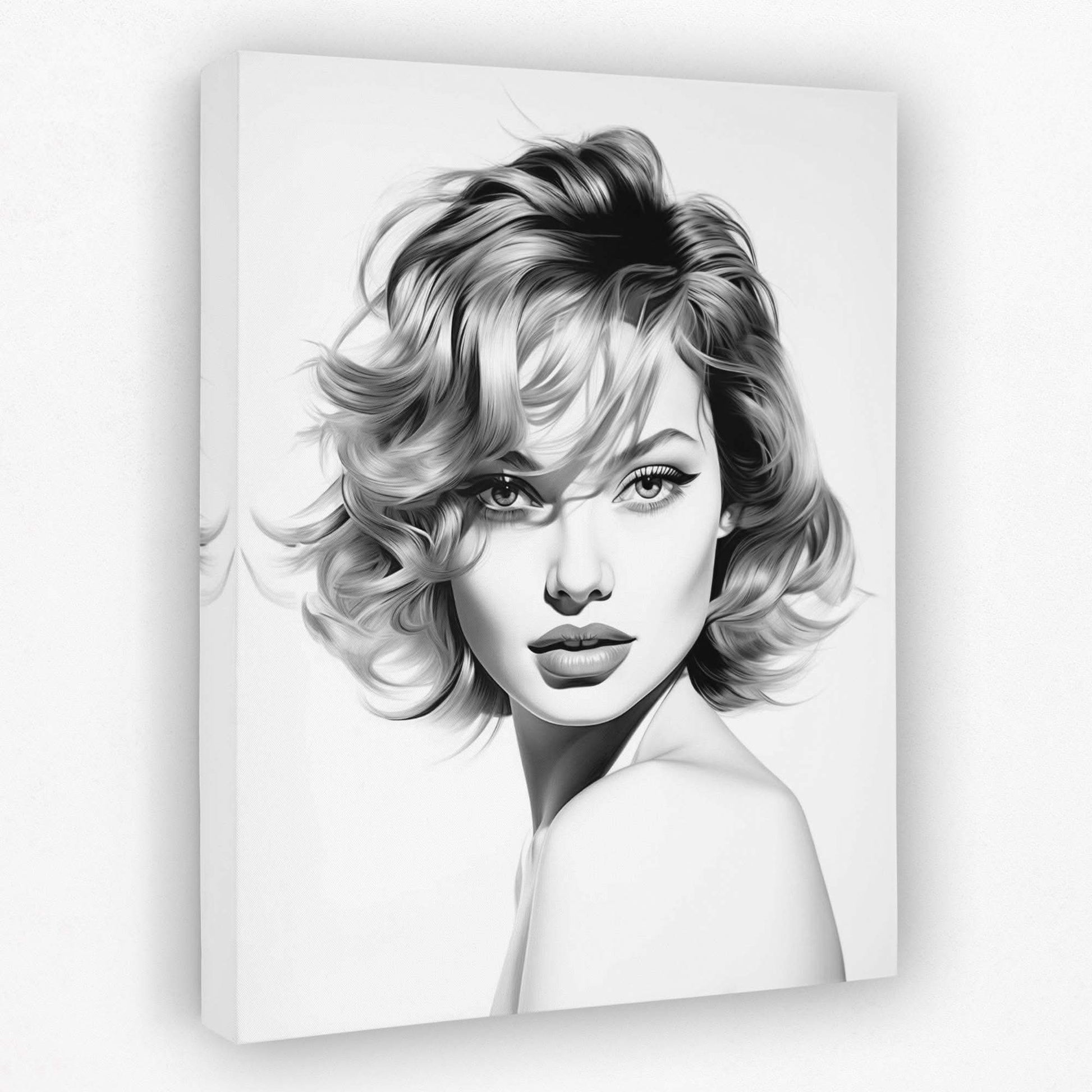 Beauties Portrait - Black and White Canvas Wall Art