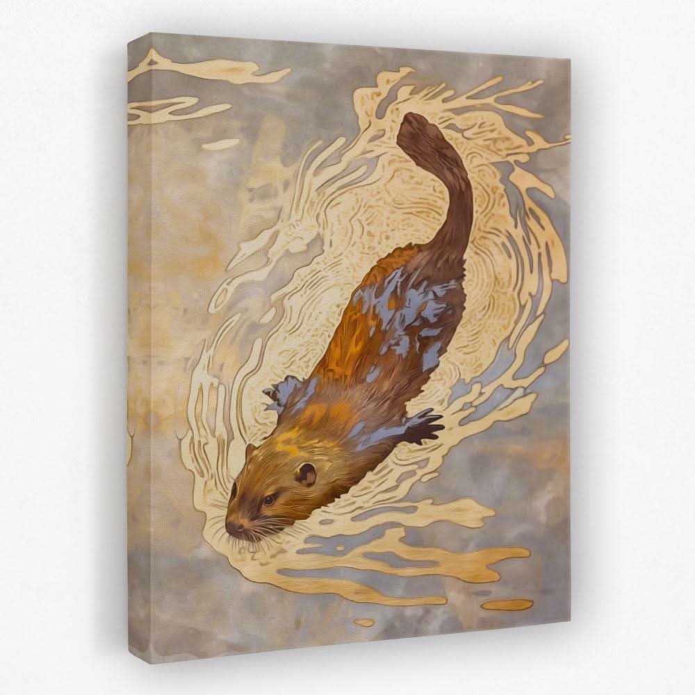 Beaver’s Journey - Animals Canvas Wall Art