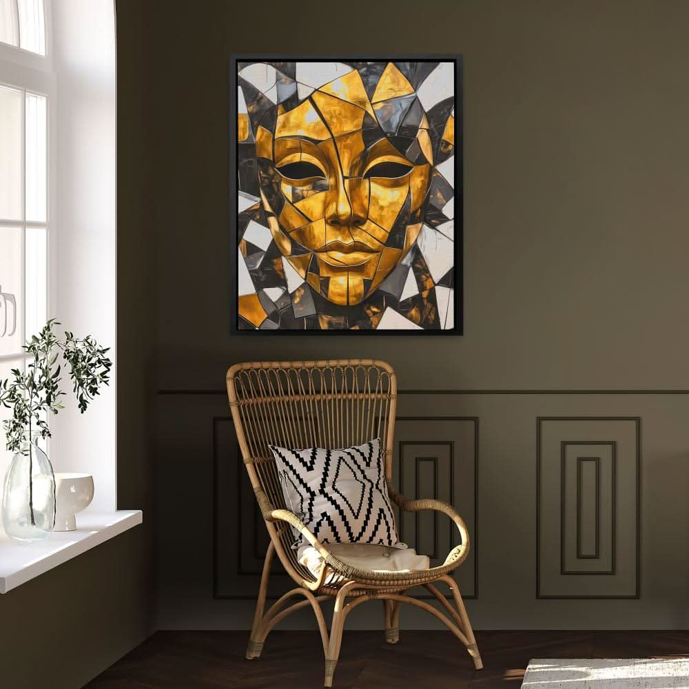 Behind the Mask - Black Wall Art for Living Room