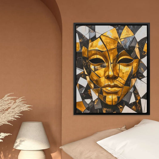 Behind the Mask - Abstract Wall Art in Black Frame