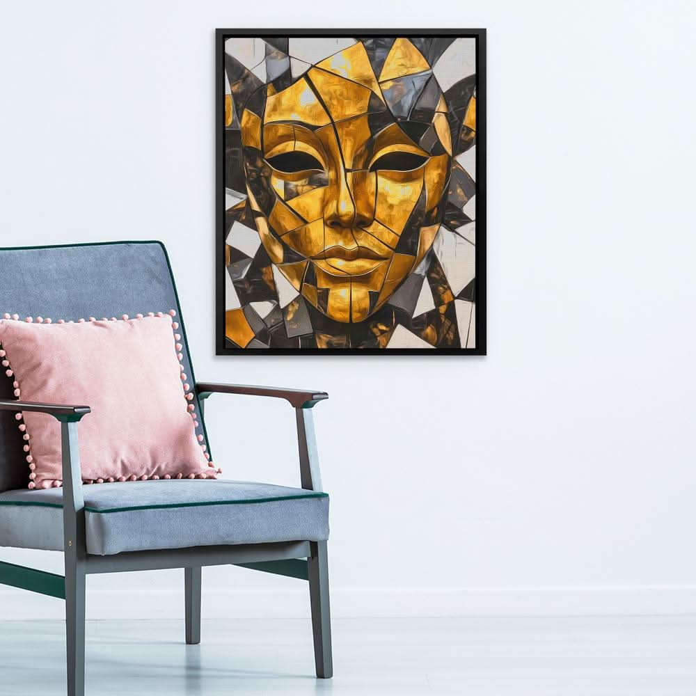 Behind the Mask - Mask Wall Art in Black Frame