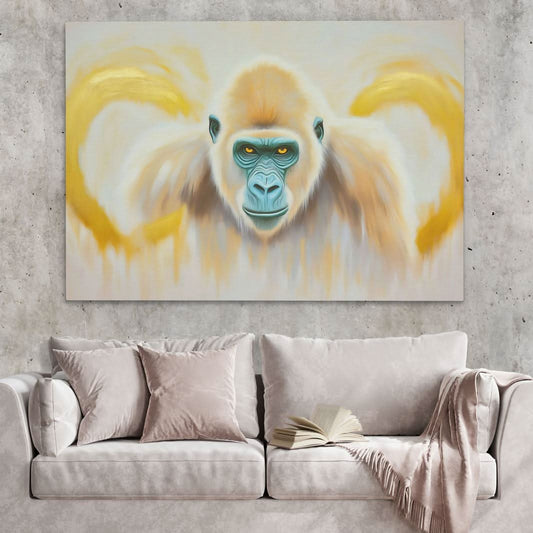 Beige Ape - Abstract Wall Art in Black Frame