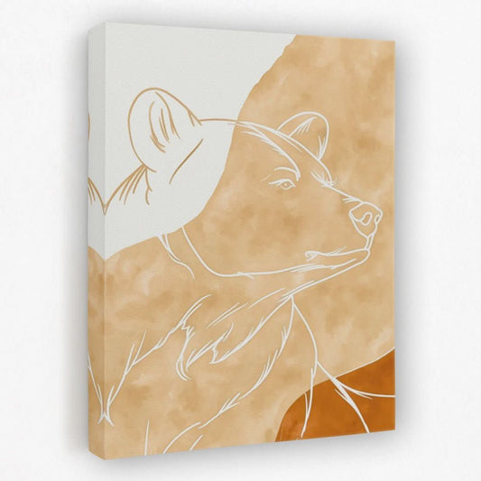Beige Bear - Animals Canvas Wall Art