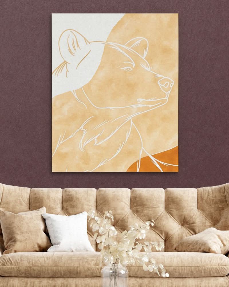 Beige Bear - Beige Wall Art for Home Office