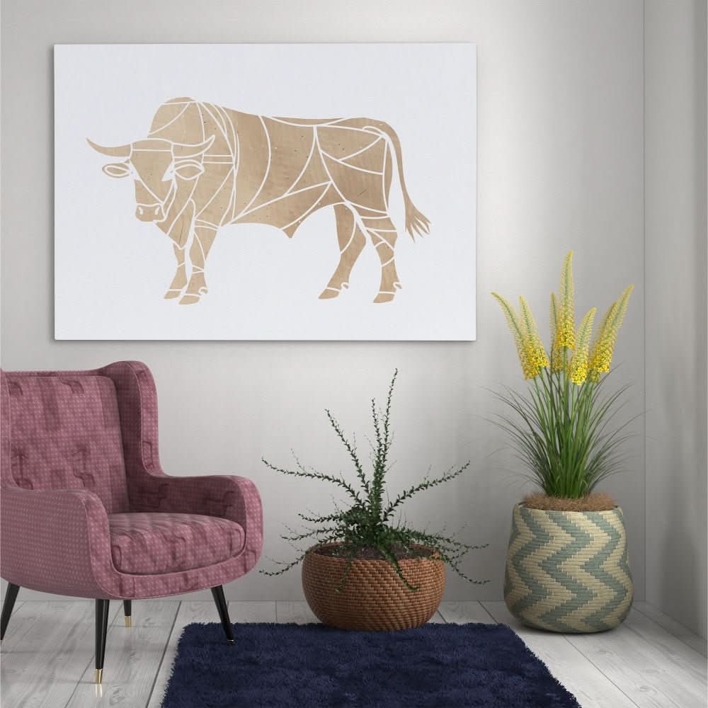Beige Bull - Beige Bull Canvas Print