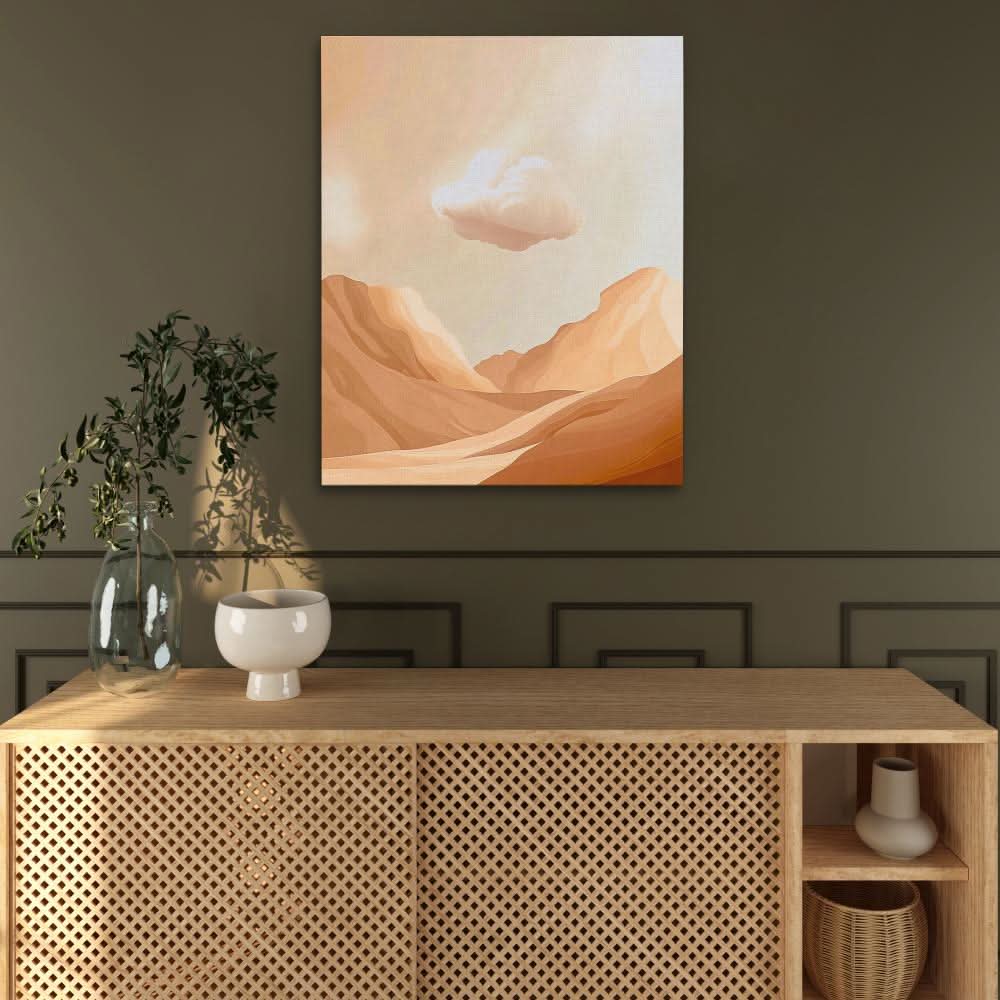 Beige Cloud - Beige Cream Canvas Print