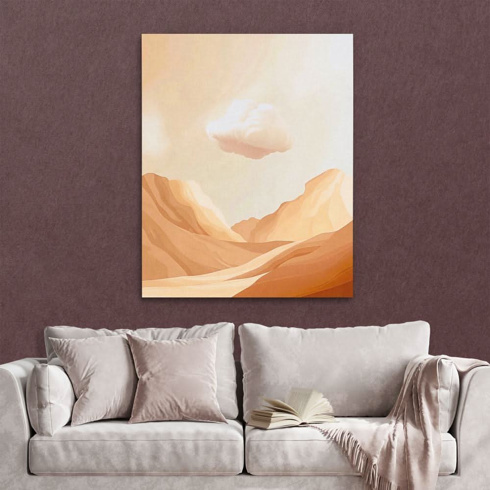 Beige Cloud - Minimalist Brown Canvas Wall Art