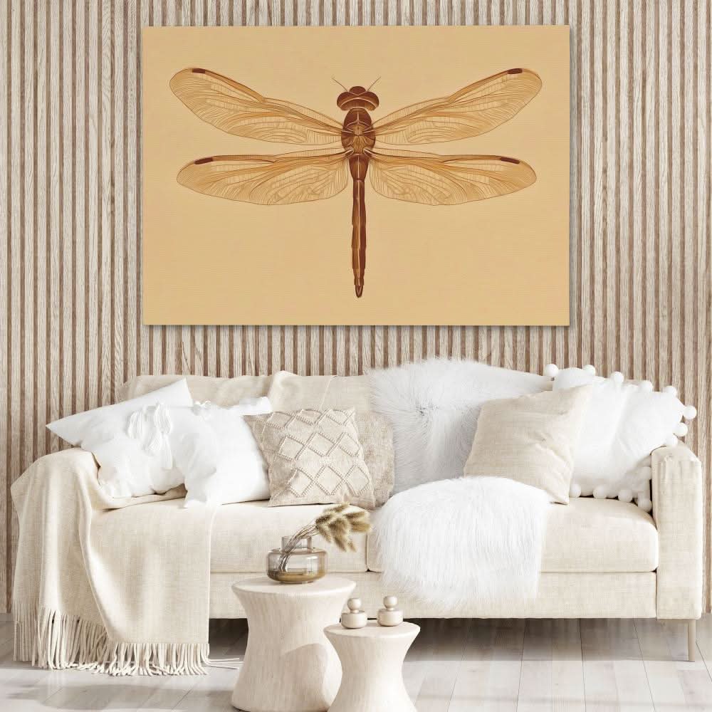 Beige Dragonfly - Beige Dragonfly Canvas Print