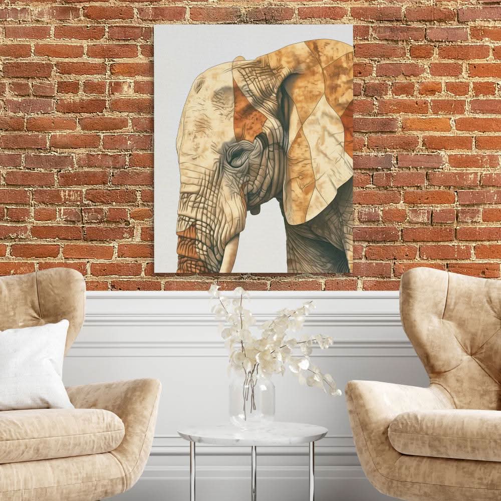 Beige Elephant - Animals Art for Bedroom