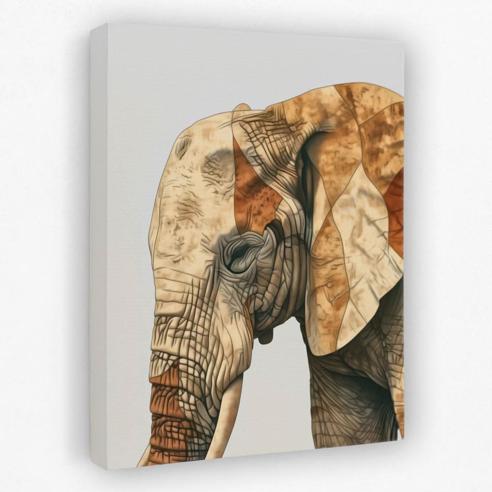 Beige Elephant - Animals Canvas Wall Art