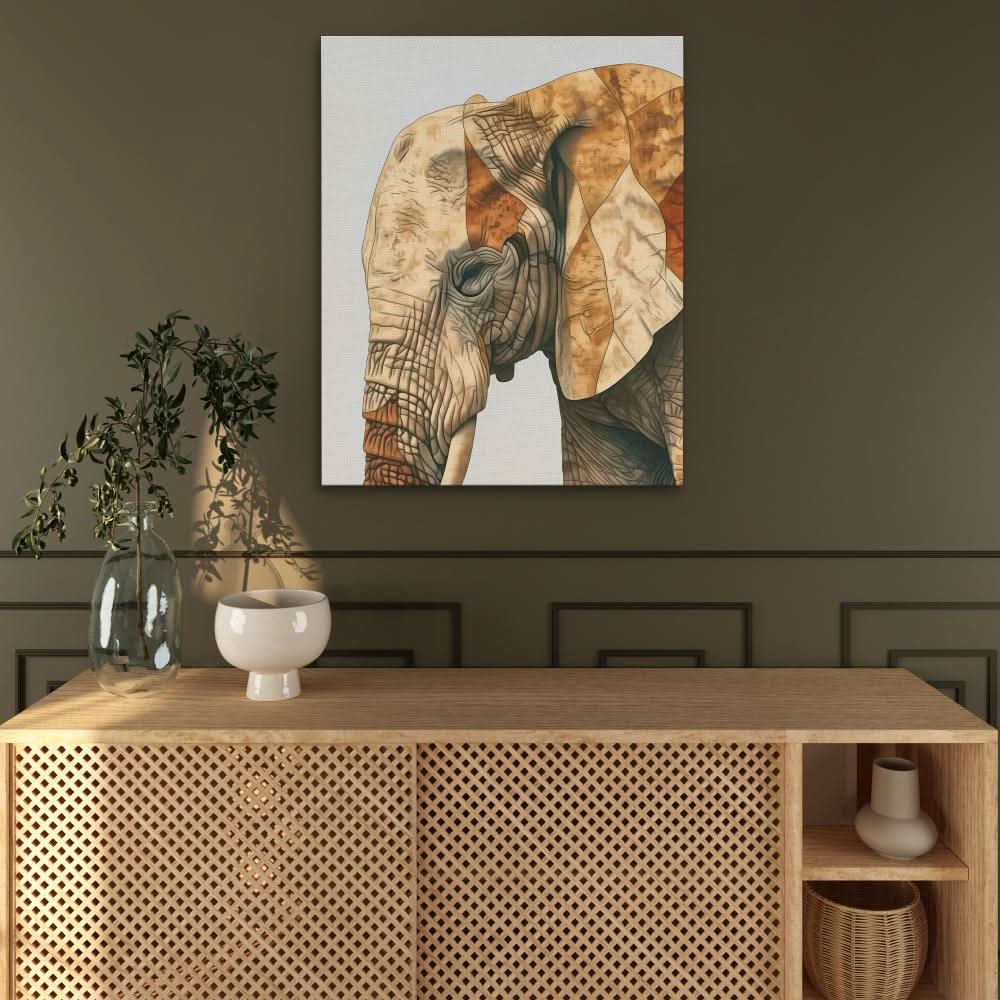 Beige Elephant - Beige Elephant Canvas Print