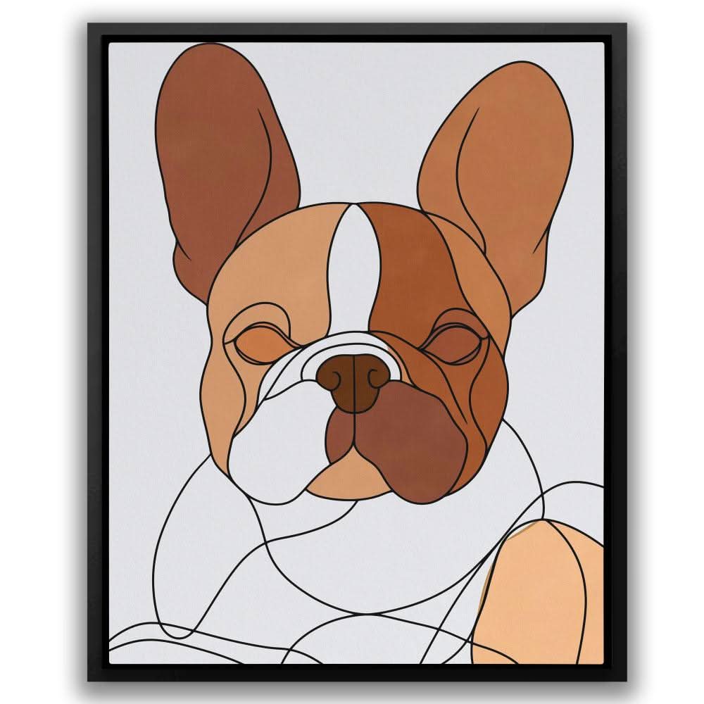 Beige Frenchie - Beige Dog Canvas Print