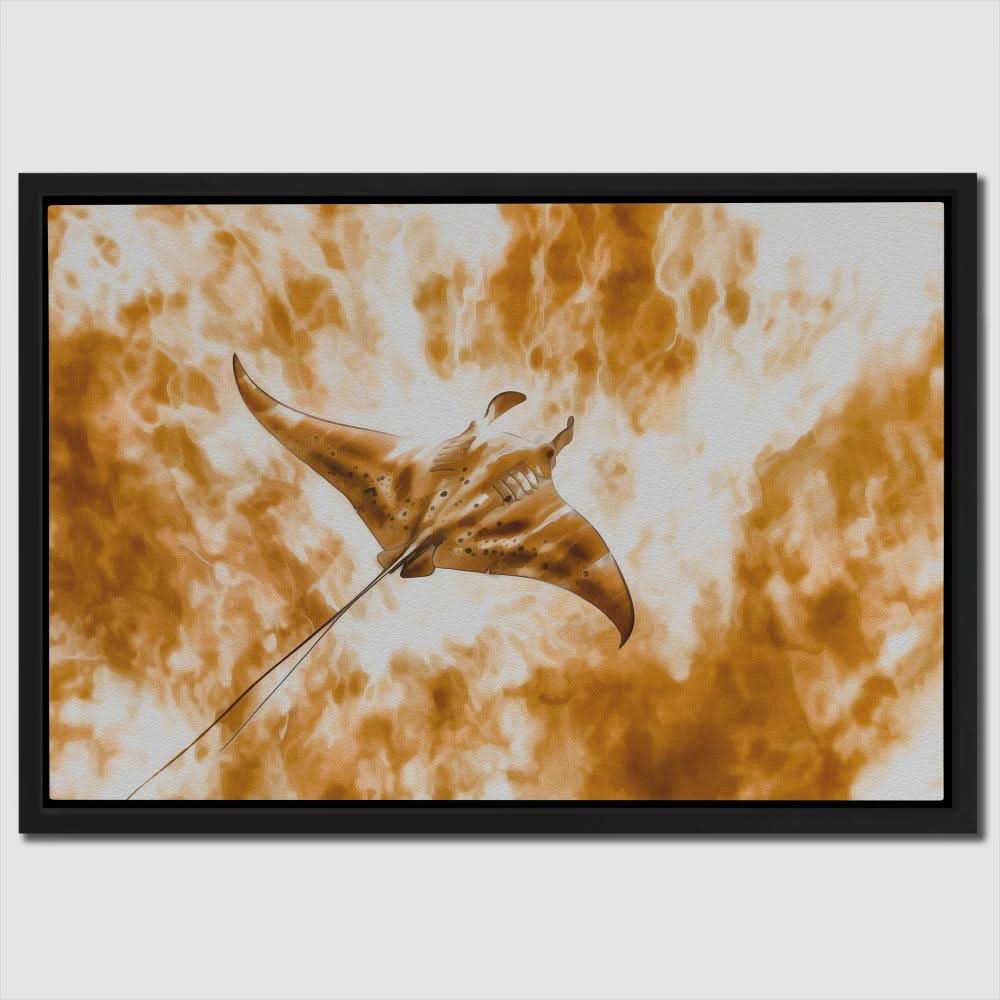 Beige Manta-Ray - Large Canvas Print