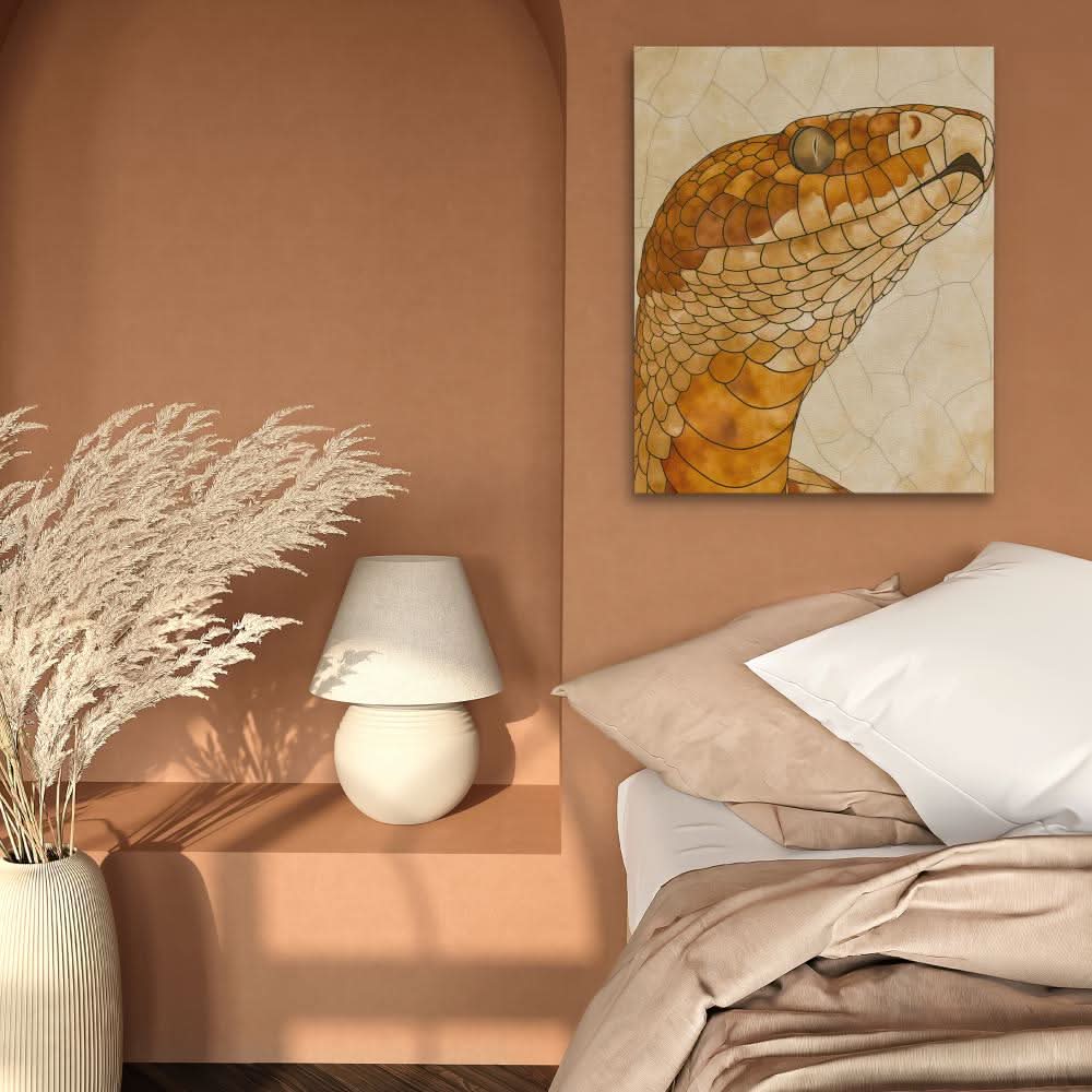 Beige Snake - Beige Canvas Wall Art