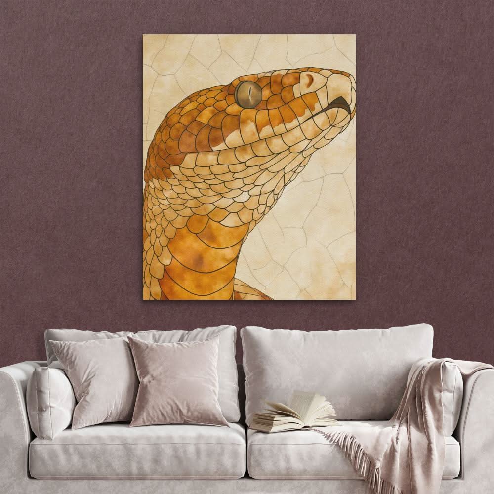 Beige Snake - Beige Desert Canvas Print